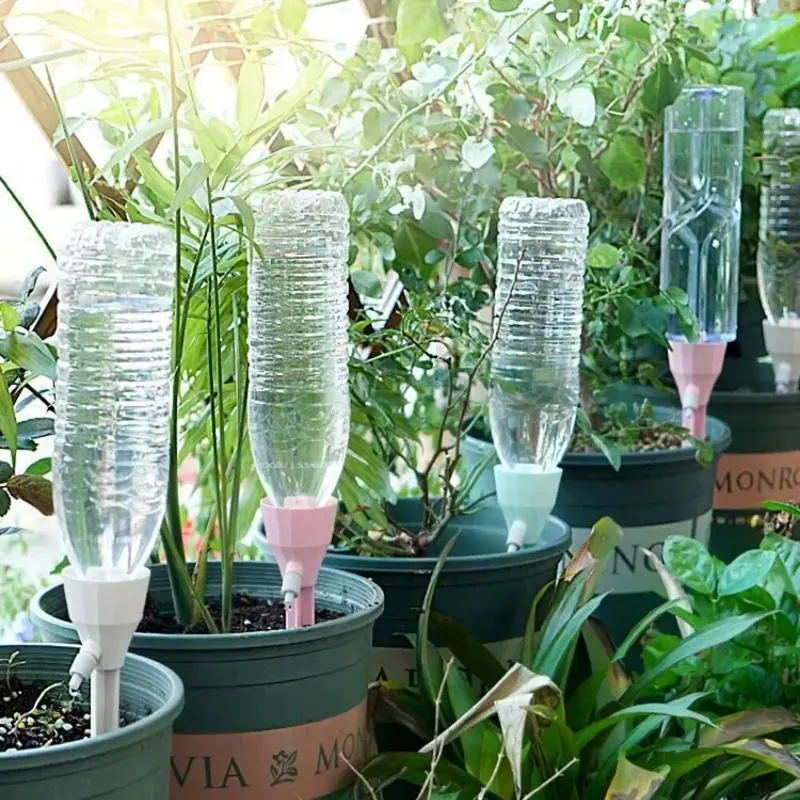 Self Watering Insert - 調整可能な灌漑システム、屋内および屋外の植物用の自動点滴灌漑スパイク、鉢植え、3個
