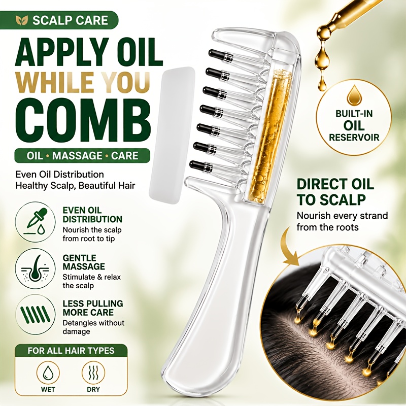 Root Stimulator Liquid - 頭皮オイルアプリケーターコーム（美容液・液体用）迅速な毛根への塗布 ヘアオイルアプリケーター 4ML ハンドル付き 男女兼用頭皮マッサージ器